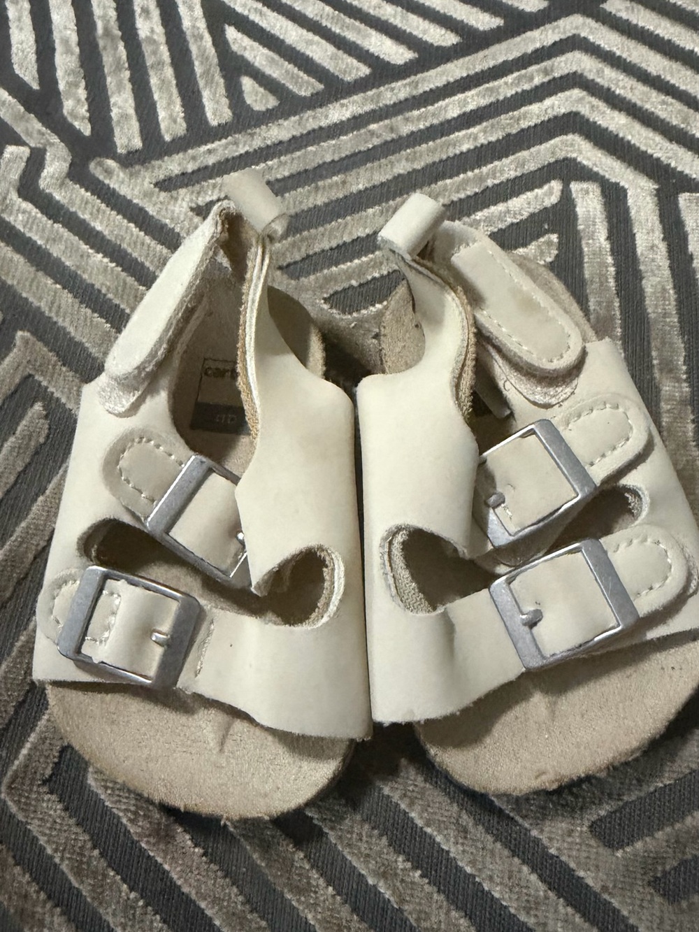 Kids Cream Buckle Sandals